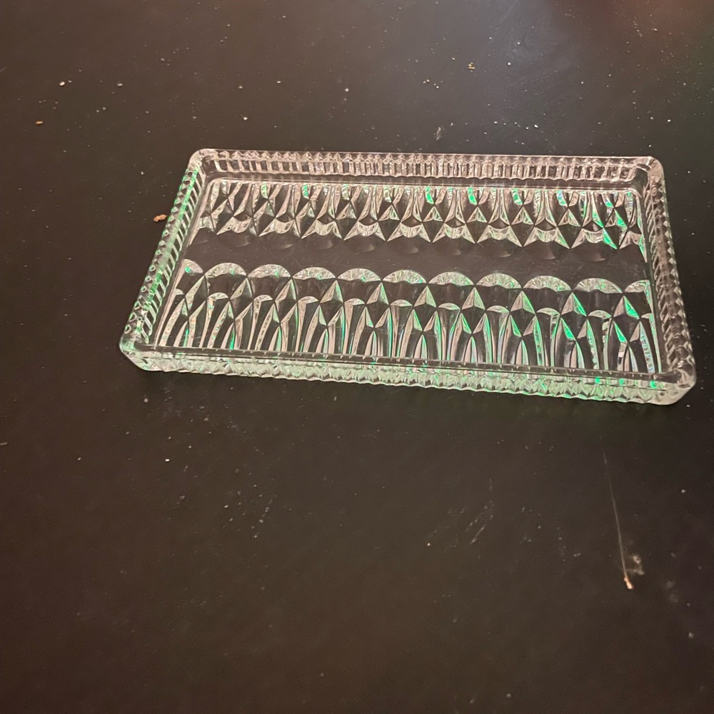 2 for $15 Lovely rectangular chrystal dish